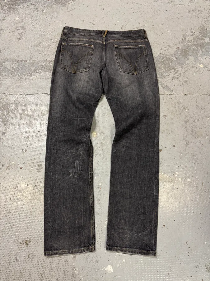 2000s Dolce & Gabbana Grey Raw Denim Jeans - Image 3