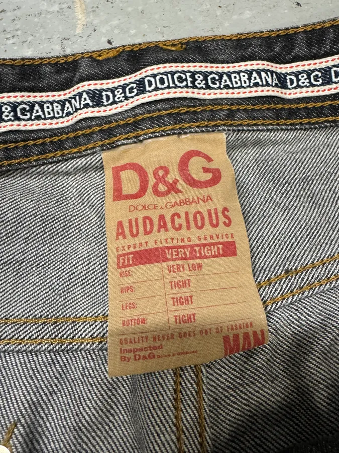 2000s Dolce & Gabbana Grey Raw Denim Jeans - Image 7