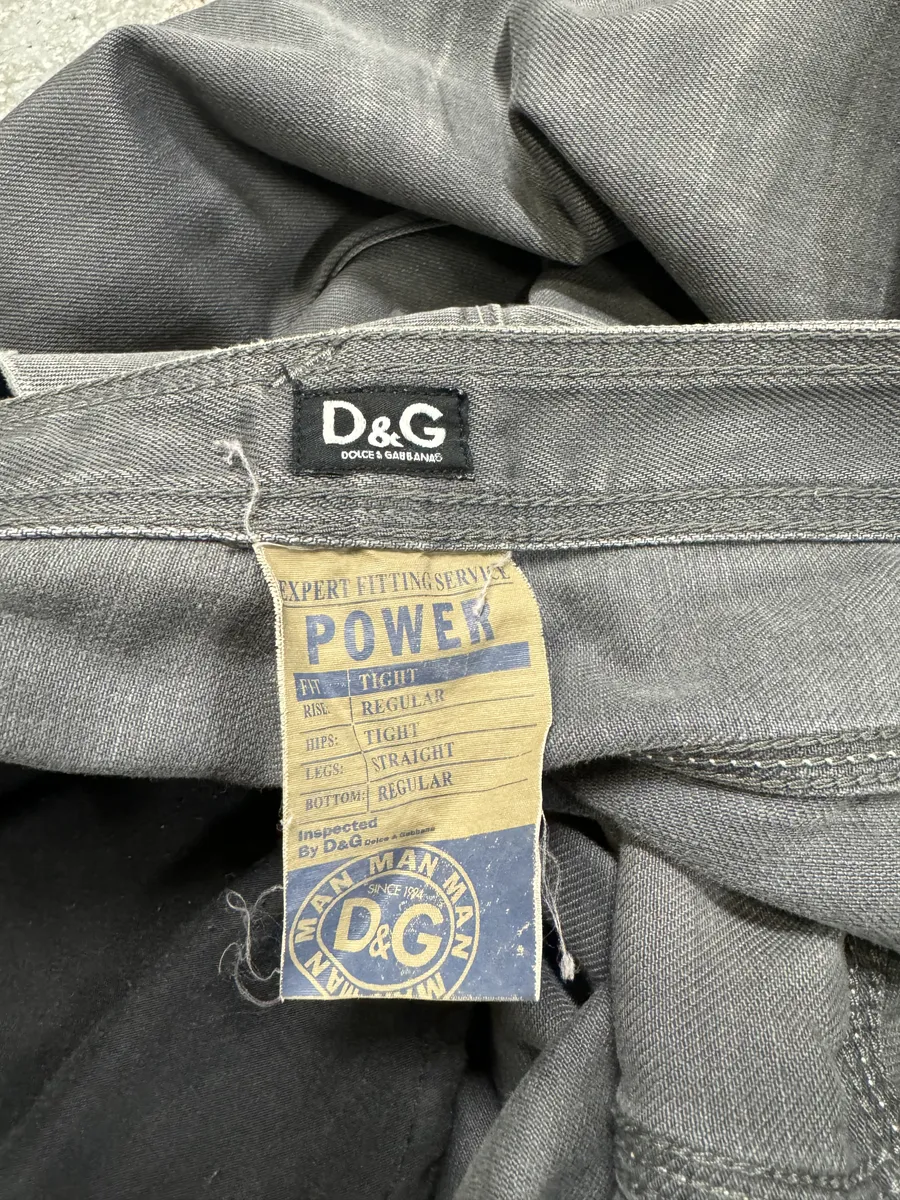 2000s Dolce & Gabbana Grey Raw Denim Straight Jeans - Image 10