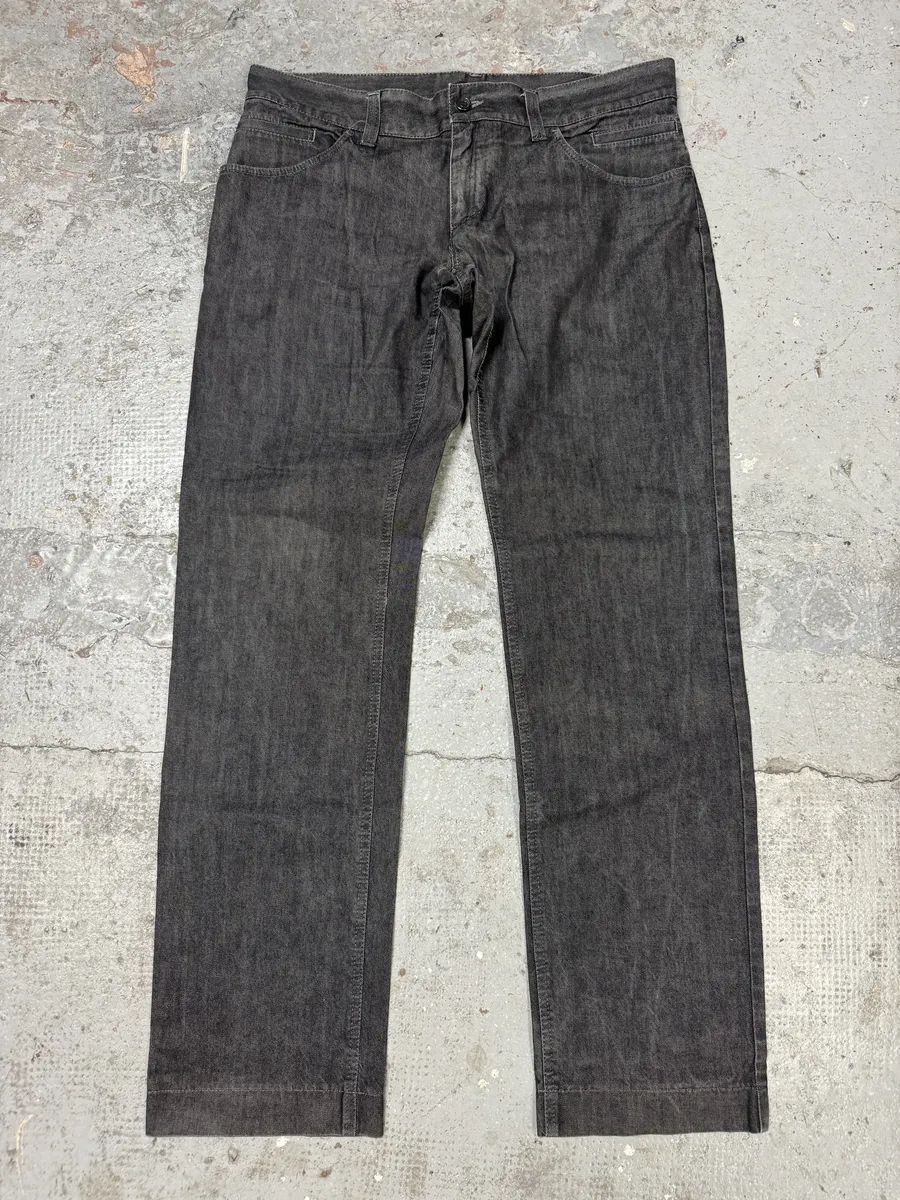 2000s Dolce & Gabbana Grey Raw Straight Denim Jeans - Image 4
