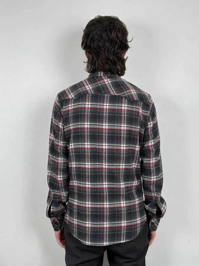 2000s Dolce & Gabbana Grey & Red Checkered Shirt - Image 3