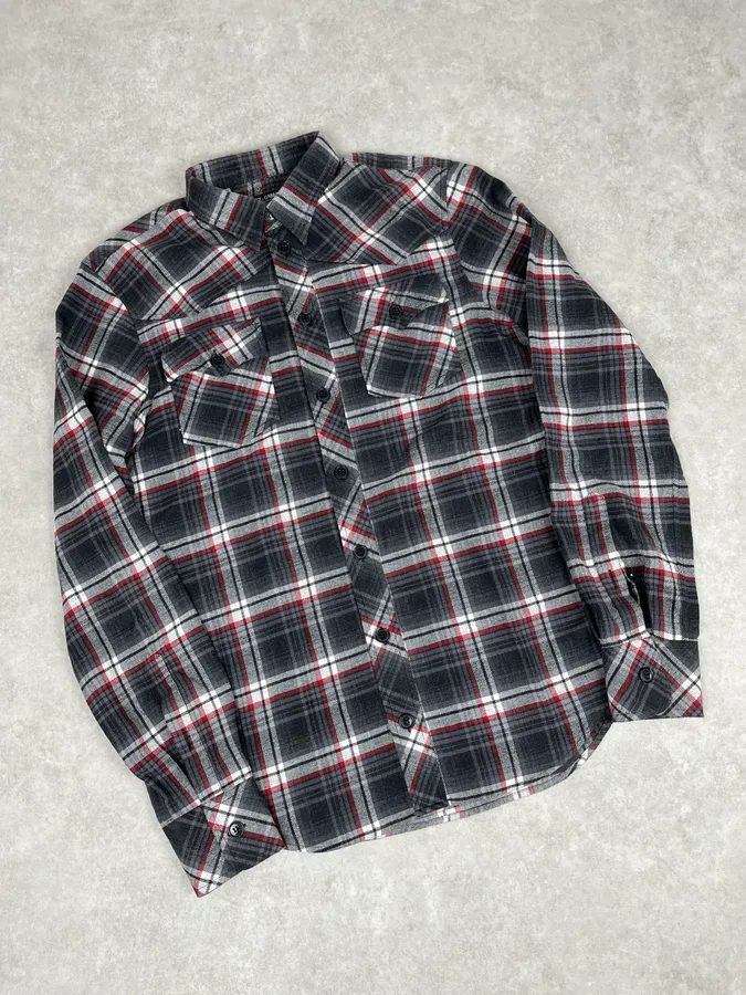 2000s Dolce & Gabbana Grey & Red Checkered Shirt - Image 4