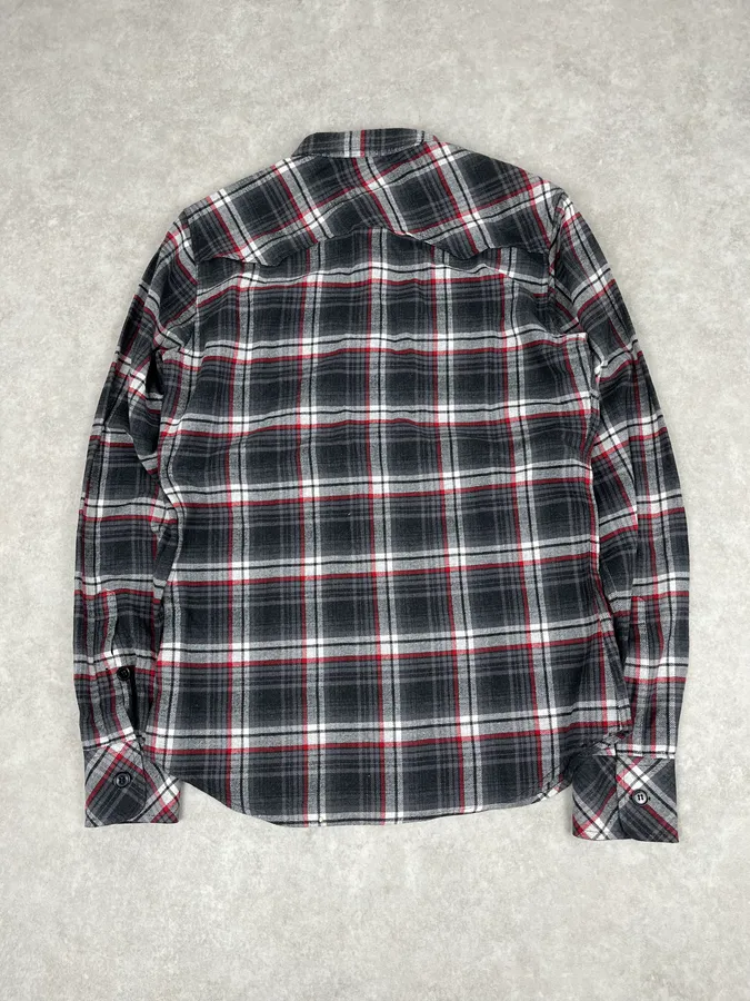 2000s Dolce & Gabbana Grey & Red Checkered Shirt - Image 6