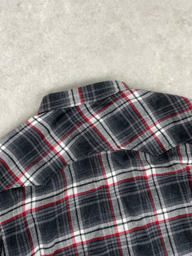2000s Dolce & Gabbana Grey & Red Checkered Shirt - Image 7