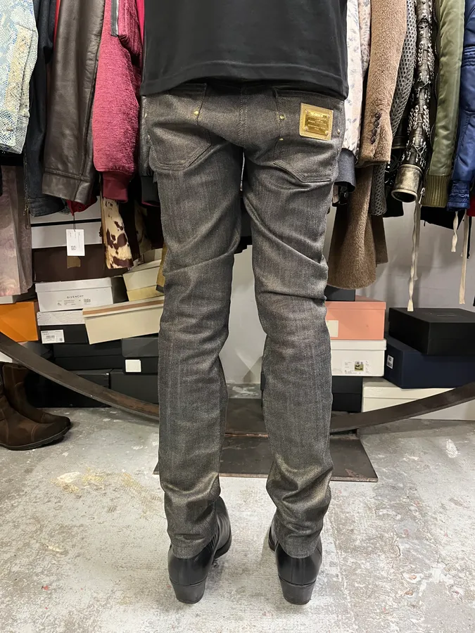2000s Dolce & Gabbana Grey Regular Denim Jeans - Image 4