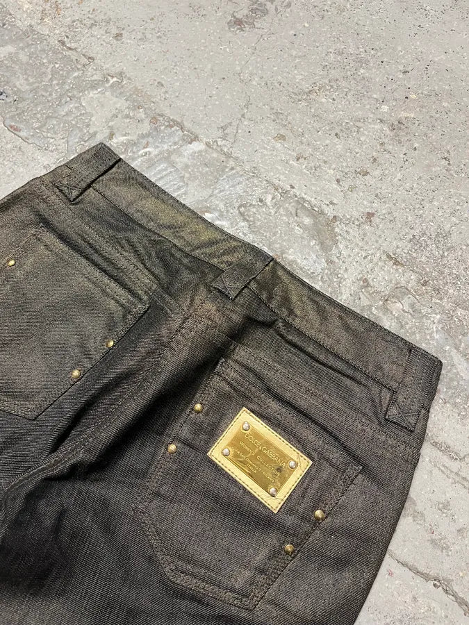 2000s Dolce & Gabbana Grey Regular Denim Jeans - Image 9