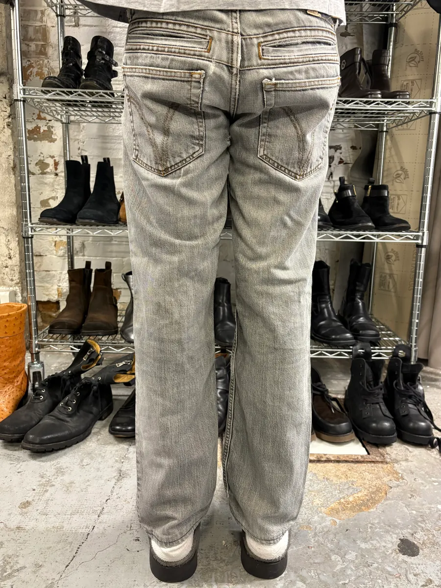 2000s Dolce & Gabbana Grey Ripped Denim Jeans - Image 4