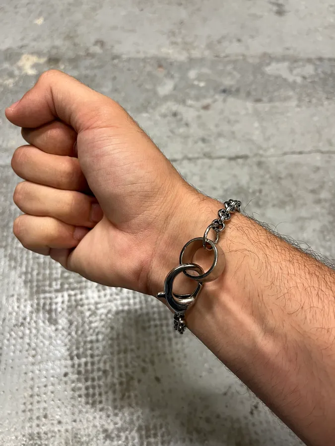 2000s Dolce & Gabbana Grey Silver Steel Bracelet - Image 4