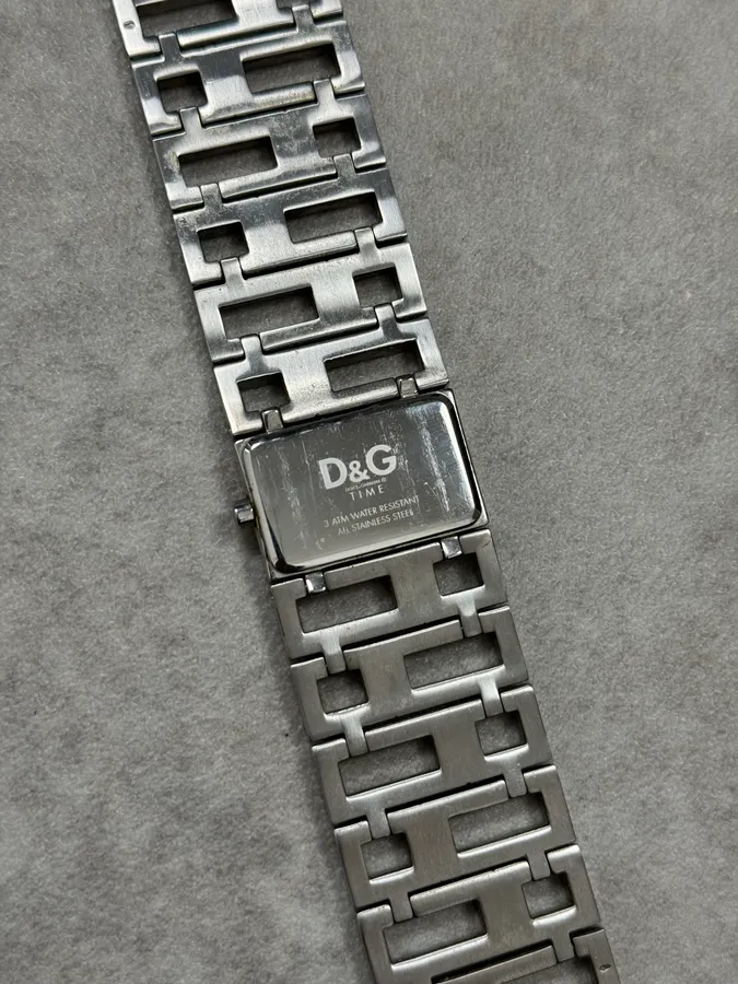 2000s Dolce & Gabbana Grey Strass Abstract Watch - Image 6