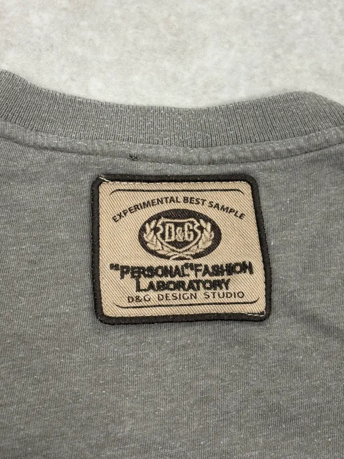 2000s Dolce & Gabbana Grey V-Neck Deluxe Longsleeve T-Shirt - Image 10