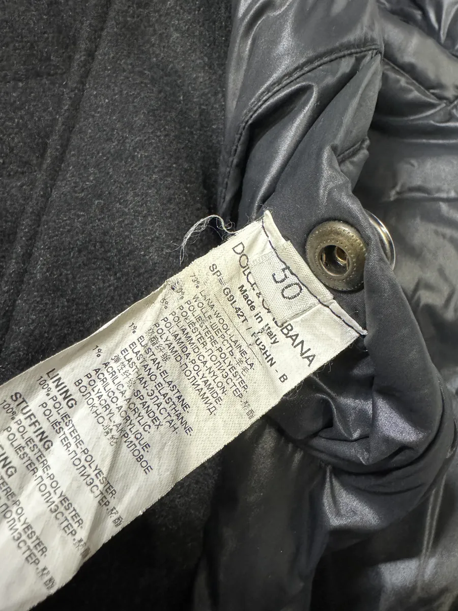 2000s Dolce & Gabbana Grey Wool Bomber Jacket - Image 7