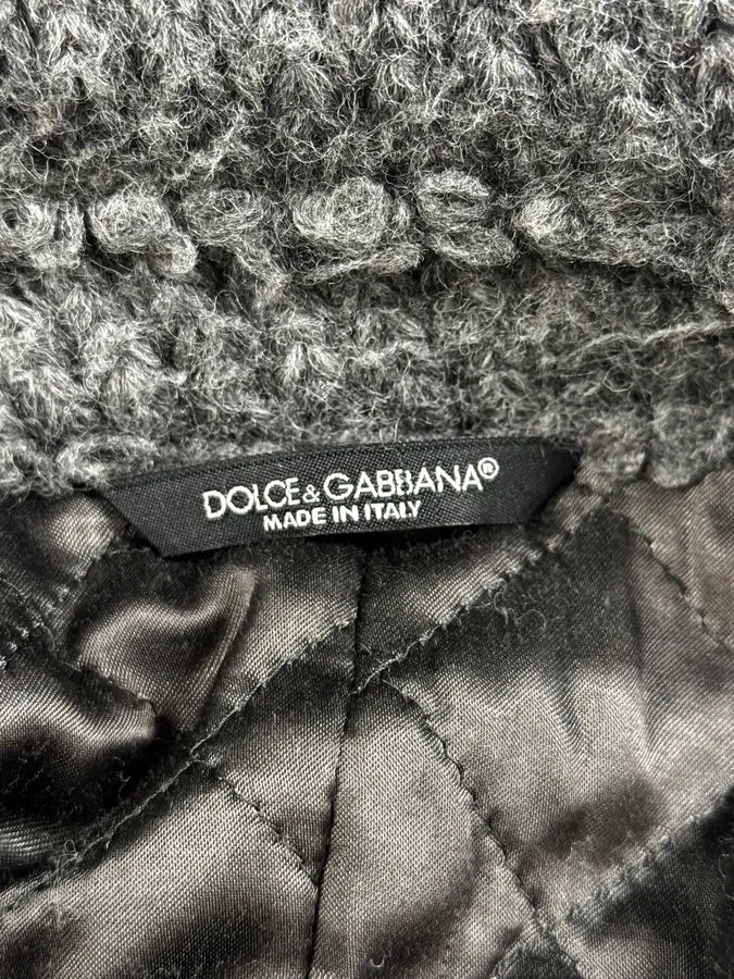 2000s Dolce & Gabbana Grey Wool Buttoned Jacket - Image 8