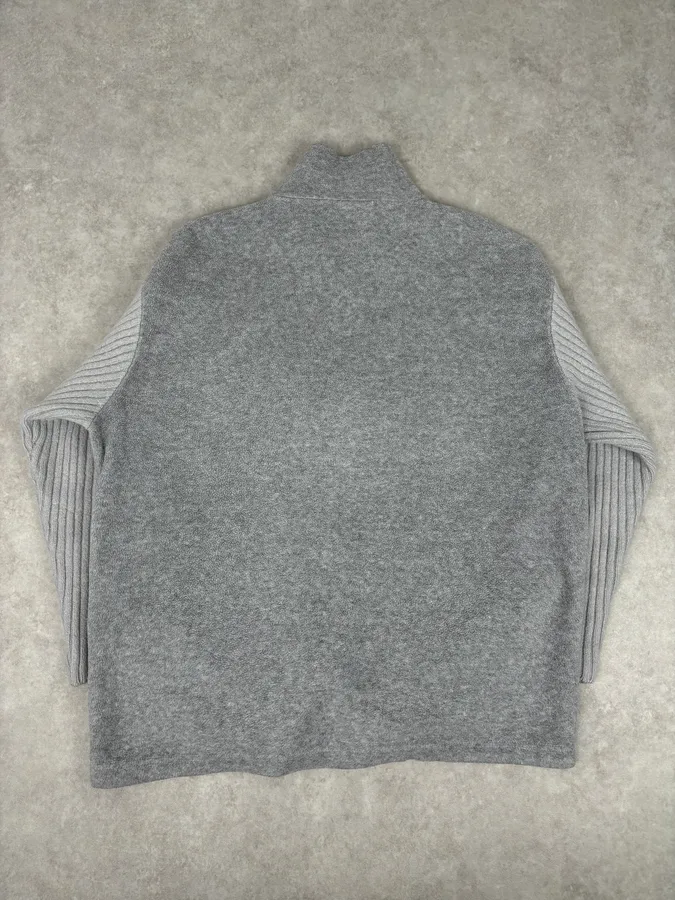 2000s Dolce & Gabbana Grey Wool Zip-Up Cardigan Sweater - Image 5