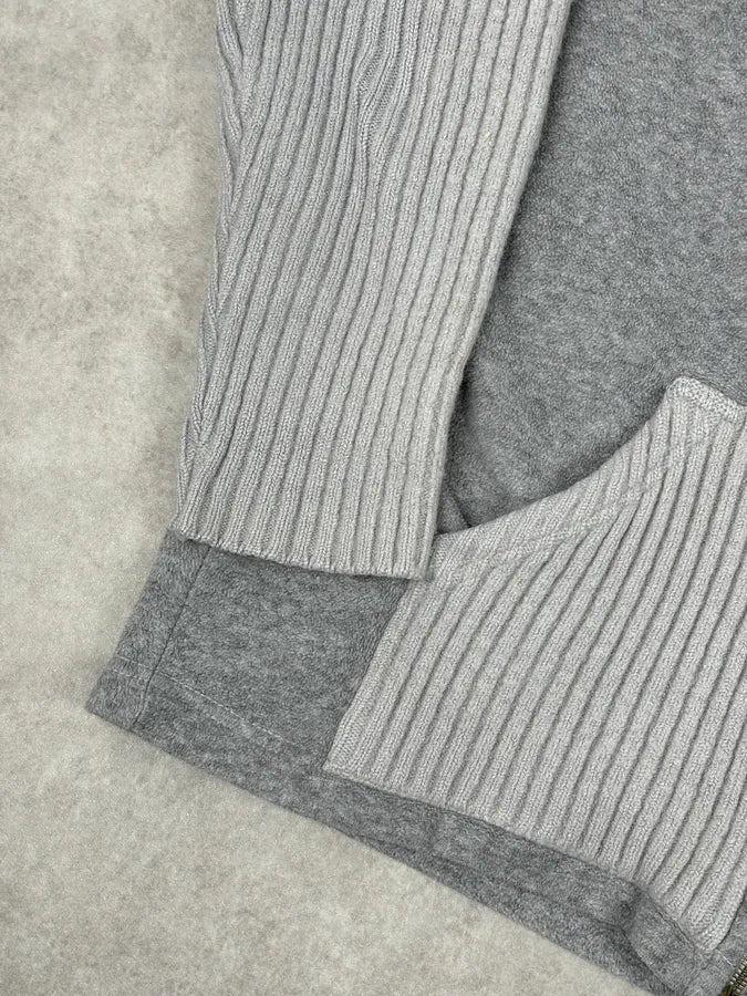 2000s Dolce & Gabbana Grey Wool Zip-Up Cardigan Sweater - Image 9