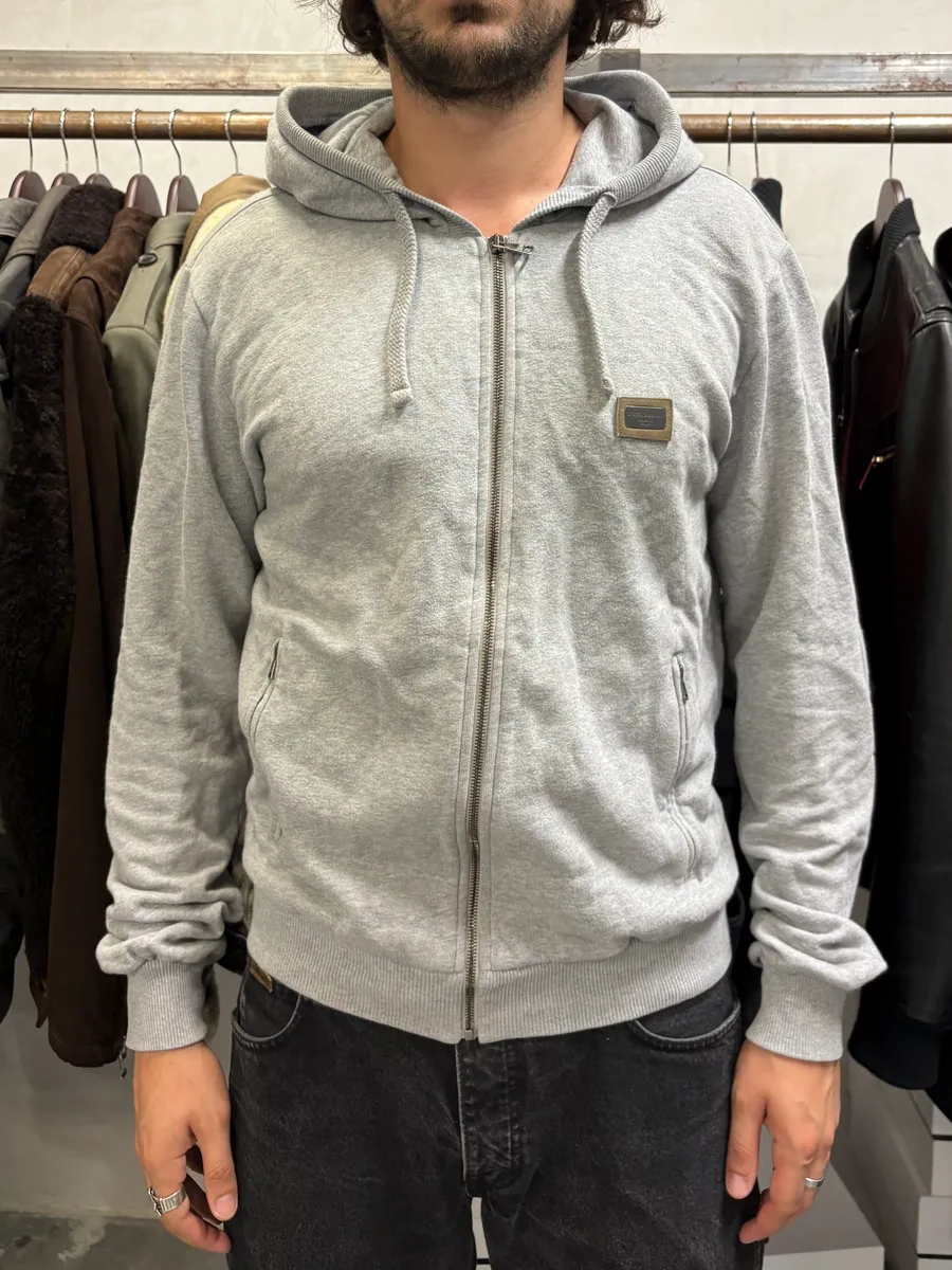 2000s Dolce & Gabbana Grey Zip-up Sweatshirt - Image 2
