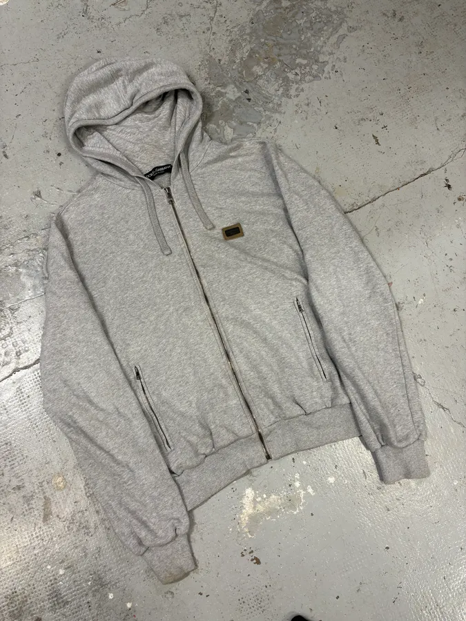2000s Dolce & Gabbana Grey Zip-up Sweatshirt - Image 4