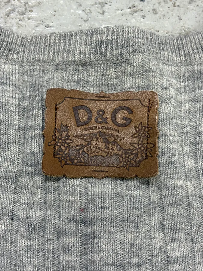 2000s Dolce & Gabbana Henley Grey Wool Longsleeves - Image 7