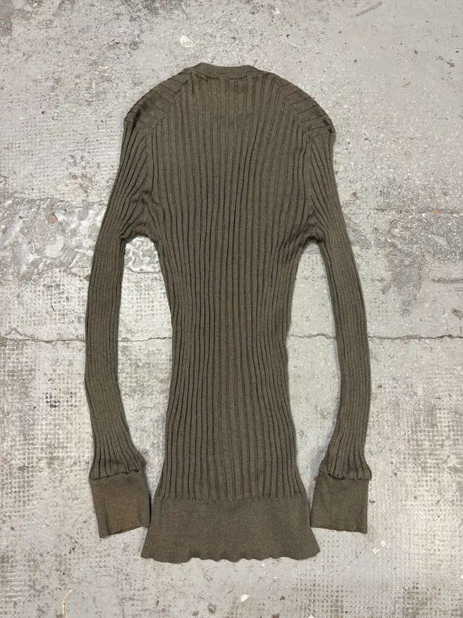 2000s Dolce & Gabbana Henley Khaki Buttoned Longsleeves - Image 6