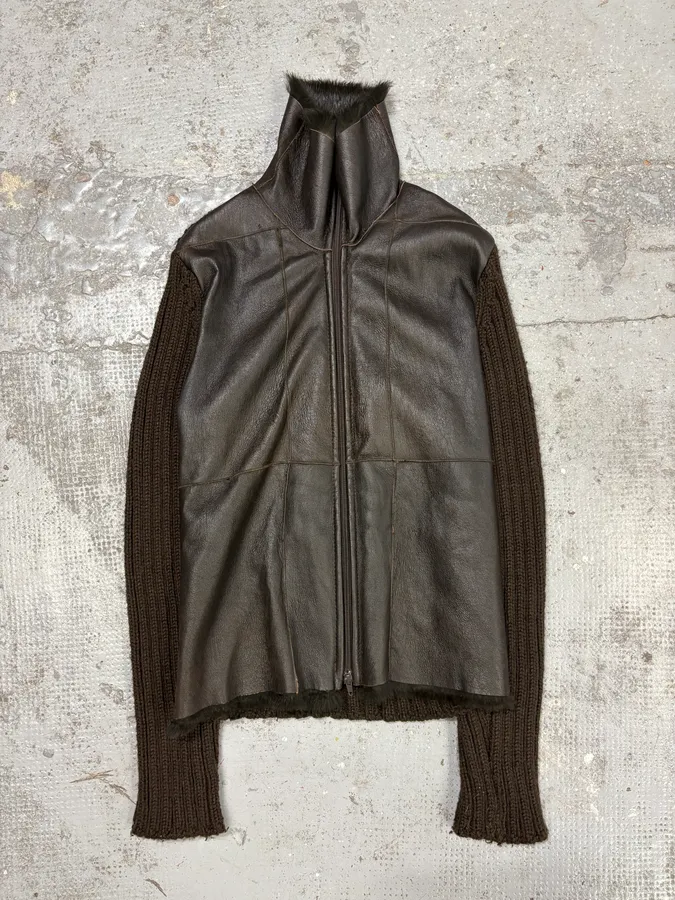 2000s Dolce & Gabbana Hybrid Leather Wool Fur Jacket