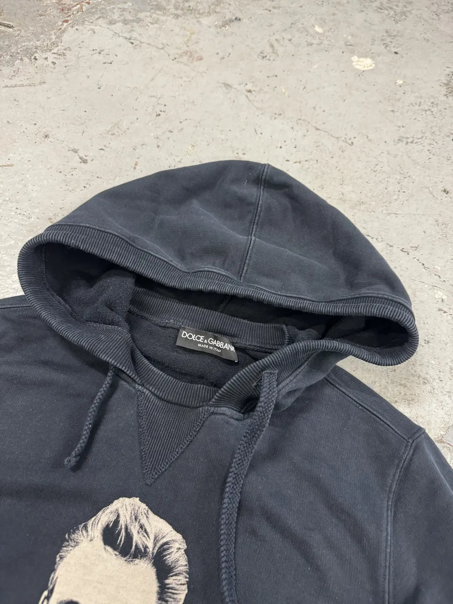 2000s Dolce & Gabbana James Dean Navy Hoodie - Image 4