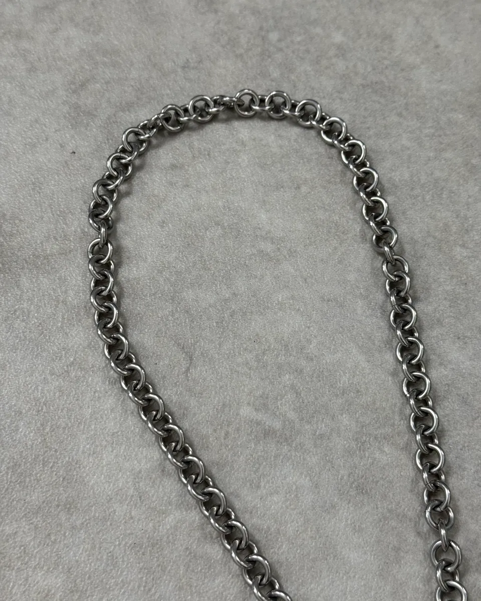 2000s Dolce & Gabbana Key Chain Grey Steel Necklace - Image 4