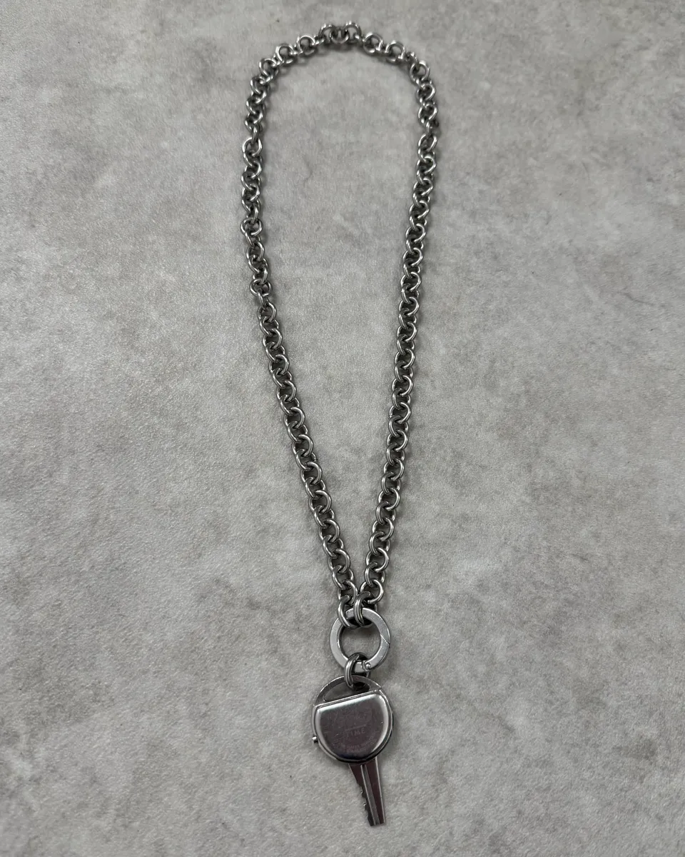 2000s Dolce & Gabbana Key Chain Grey Steel Necklace - Image 5