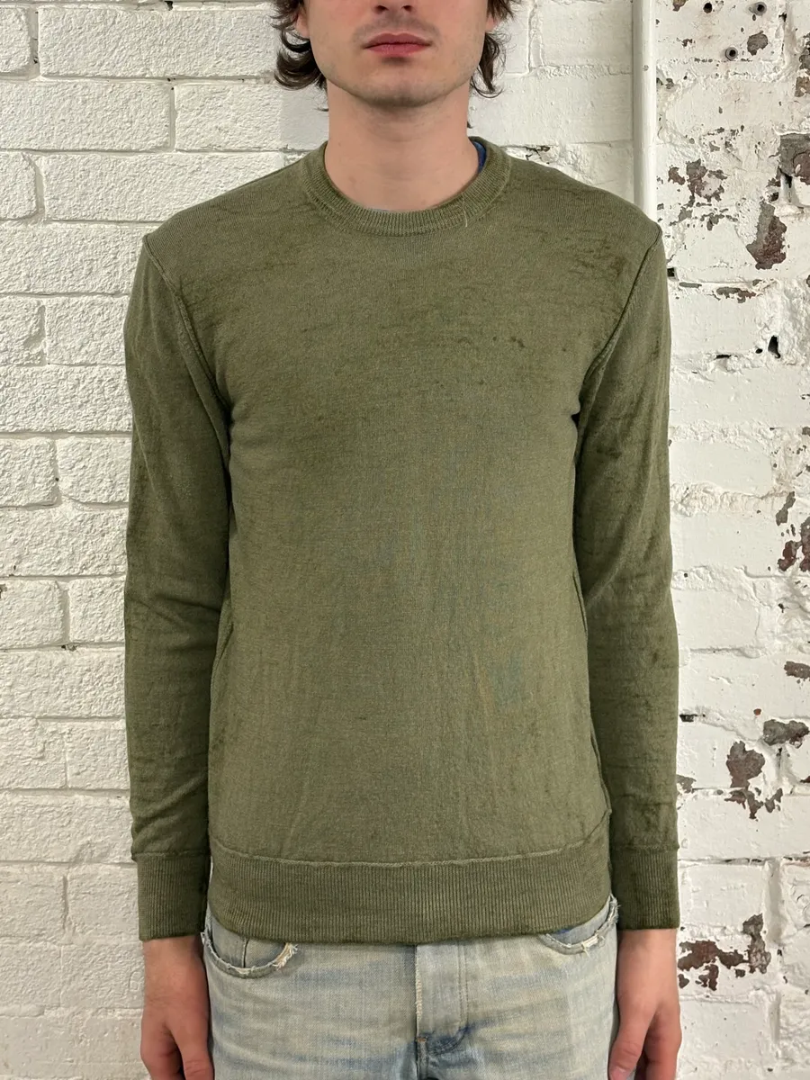 2000s Dolce & Gabbana Khaki Minimalist Sweater - Image 3