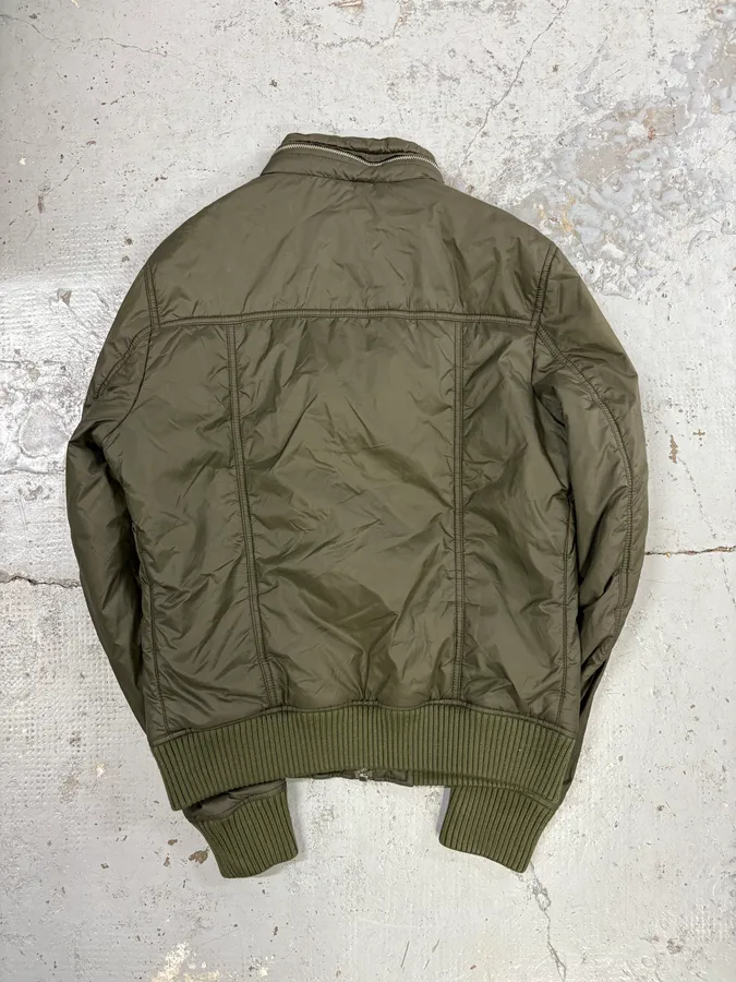 2000s Dolce & Gabbana Khaki Nylon Cargo Bomber Jacket - Image 5