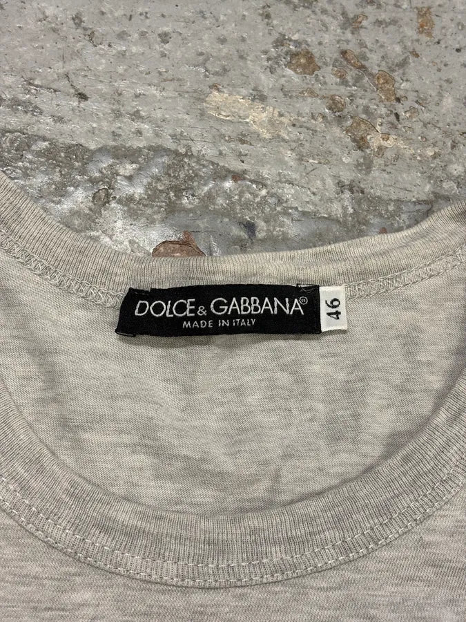 2000s Dolce & Gabbana Leopard Grey T-Shirt - Image 8