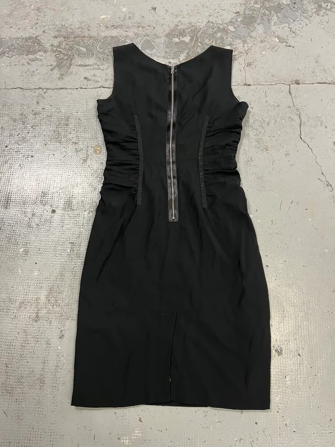 2000s Dolce & Gabbana Leopard Lining Black Dress - Image 6