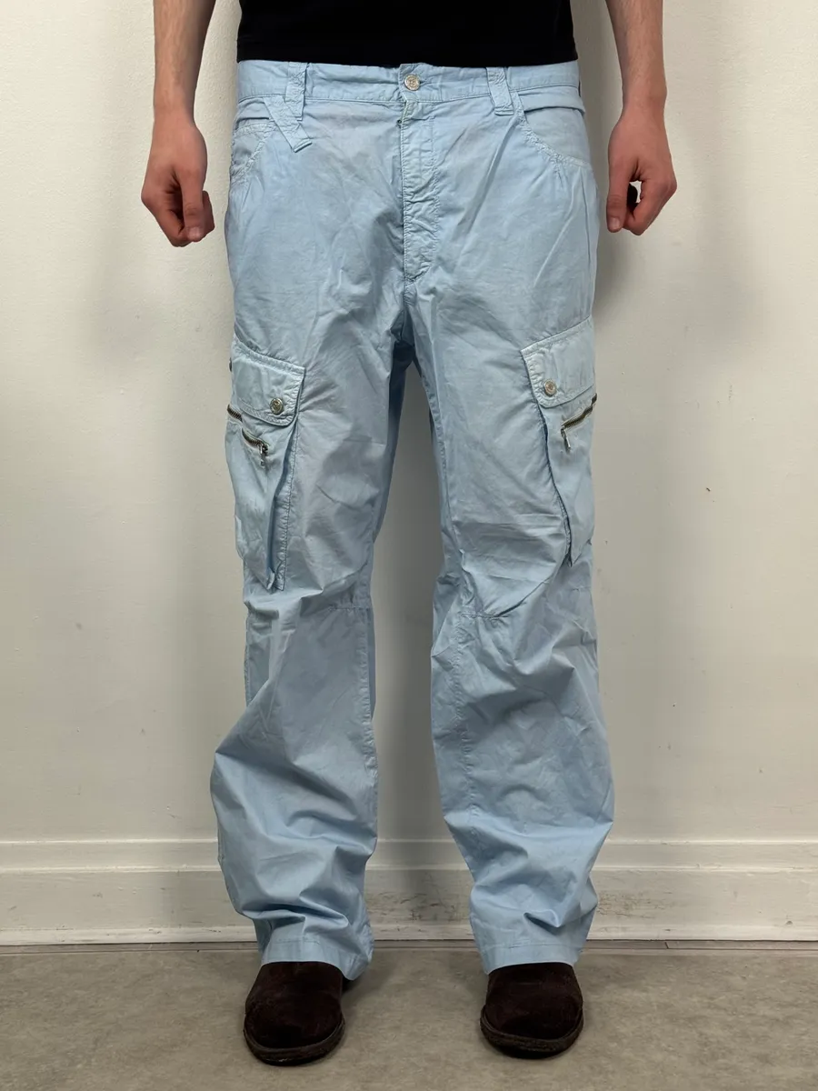 2000s Dolce & Gabbana Light Blue Cargo Pants