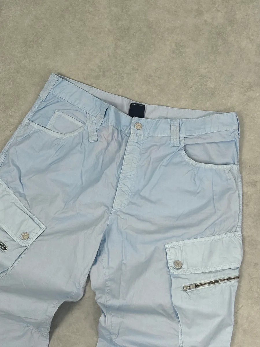 2000s Dolce & Gabbana Light Blue Cargo Pants - Image 5