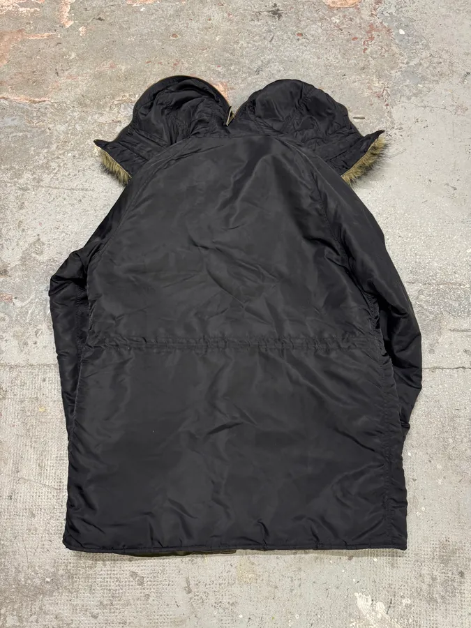 2000s Dolce & Gabbana Long Detachable Hood Black Bomber Jacket - Image 5