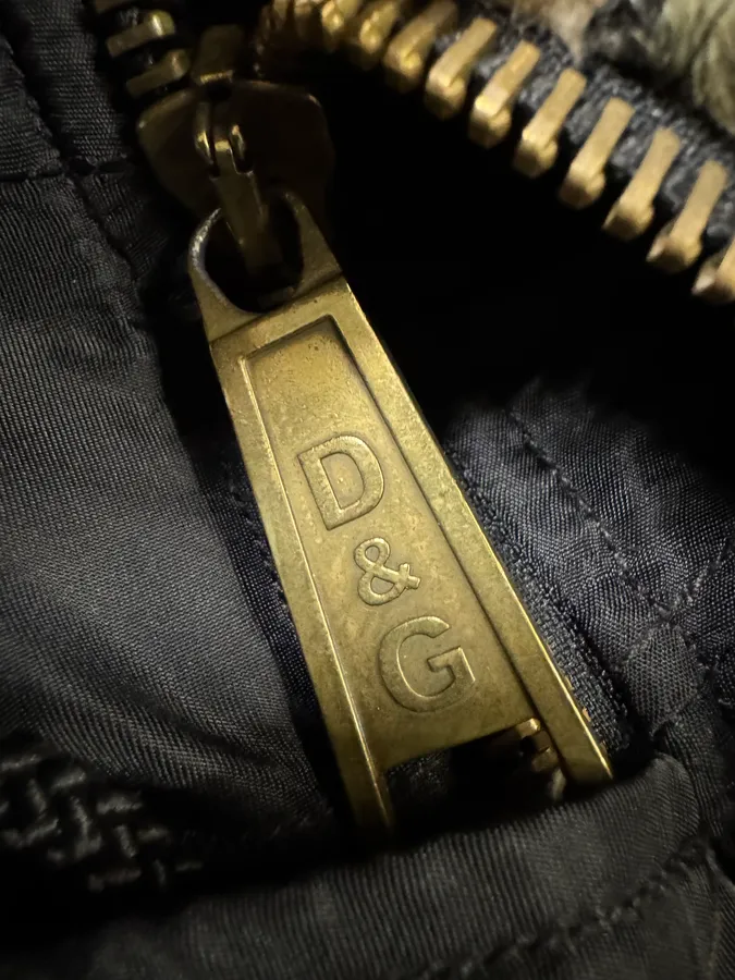 2000s Dolce & Gabbana Long Detachable Hood Black Bomber Jacket - Image 7