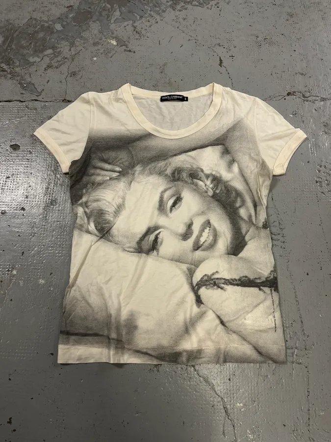 2000s Dolce & Gabbana Marylin Monroe White T-Shirt