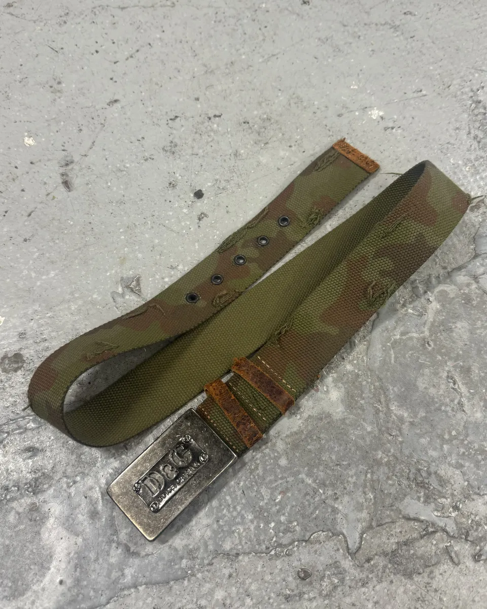 2000s Dolce & Gabbana Military Camo Belt - Image 3