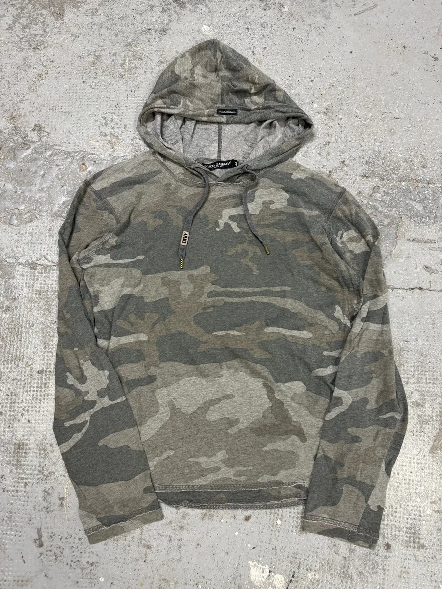2000s Dolce & Gabbana Military Camo Green Hoodie - Image 5