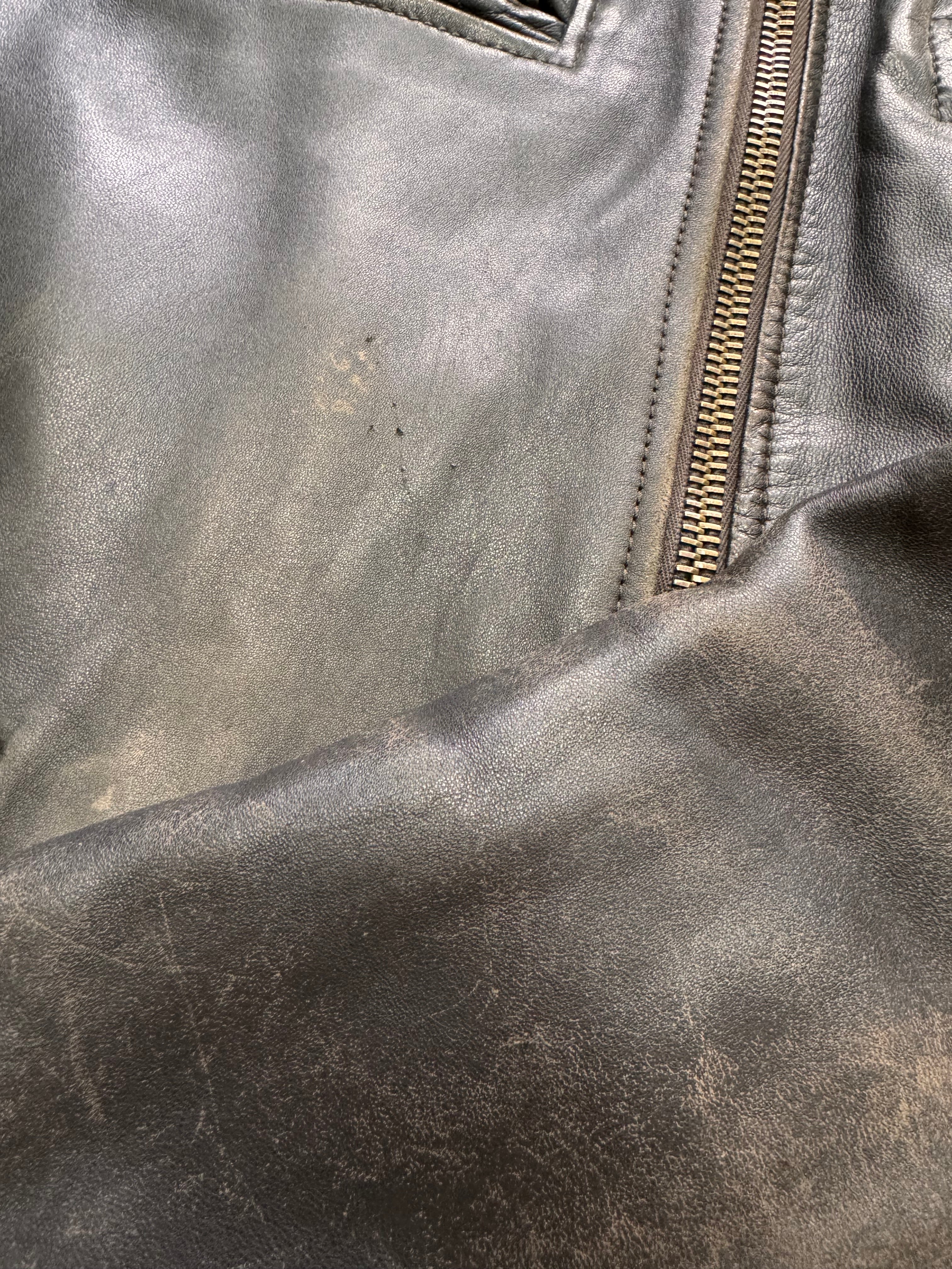 2000s Dolce & Gabbana Minimalist Distressed Leather Jacket - Image 4