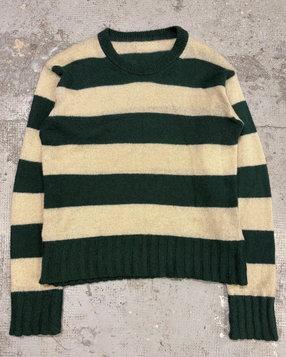 2000s Dolce & Gabbana Mohair Green & Beige Sweater
