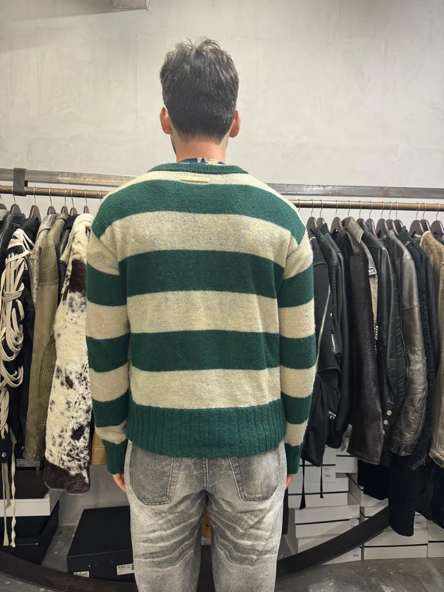 2000s Dolce & Gabbana Mohair Green & Beige Sweater - Image 3