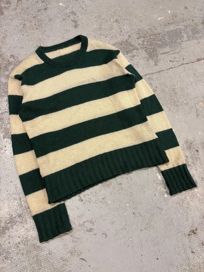 2000s Dolce & Gabbana Mohair Green & Beige Sweater - Image 4