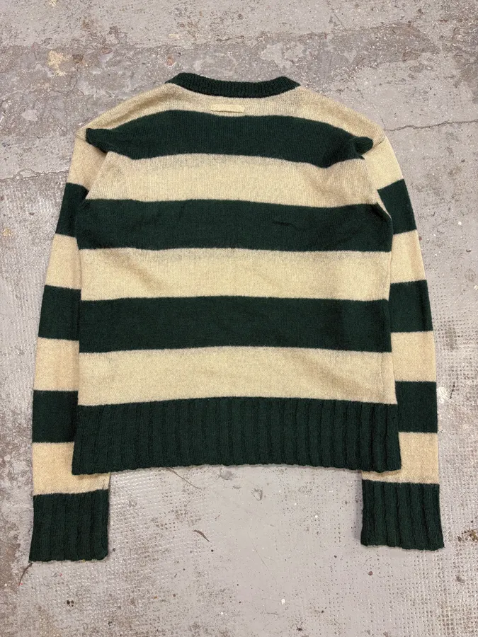 2000s Dolce & Gabbana Mohair Green & Beige Sweater - Image 6