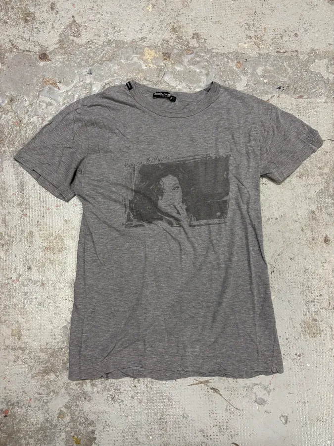 2000s Dolce & Gabbana Monica Belluci Grey T-Shirt - Image 2
