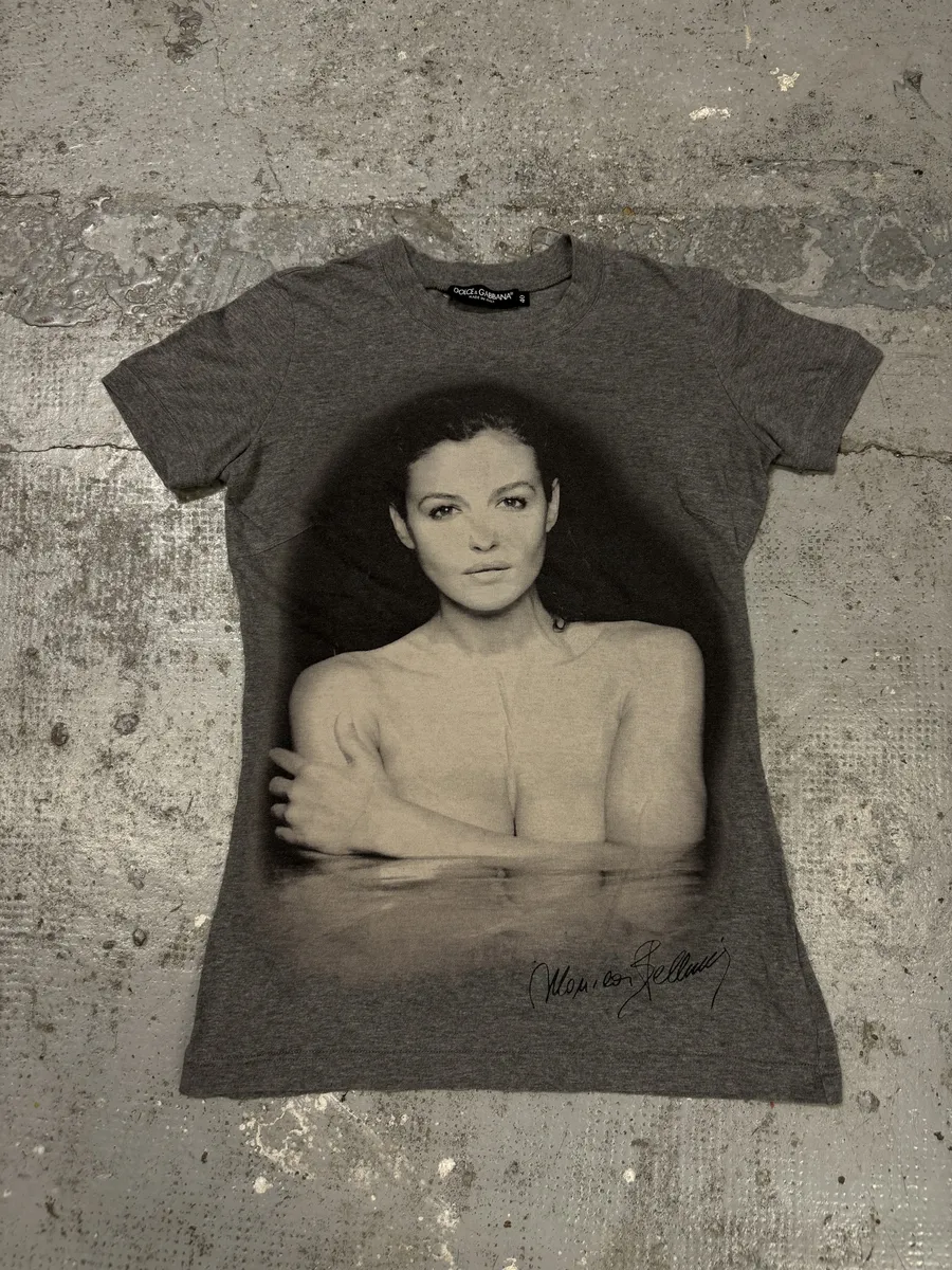 2000s Dolce & Gabbana Monica Belluci Grey T-Shirt - Image 3