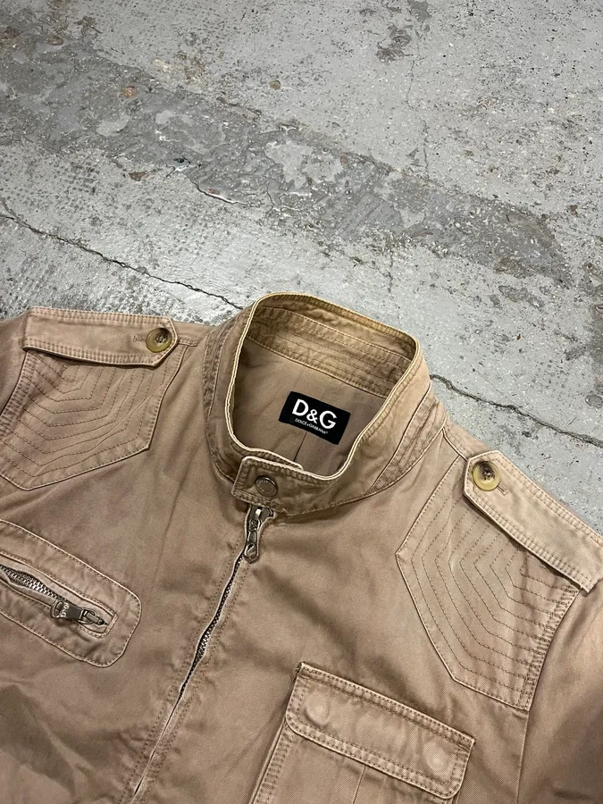 2000s Dolce & Gabbana Multi-Pocket Beige Cargo Jacket - Image 5