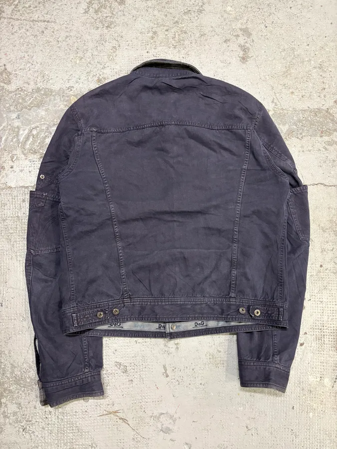 2000s Dolce & Gabbana Multi Pocket Navy Denim Jacket - Image 6
