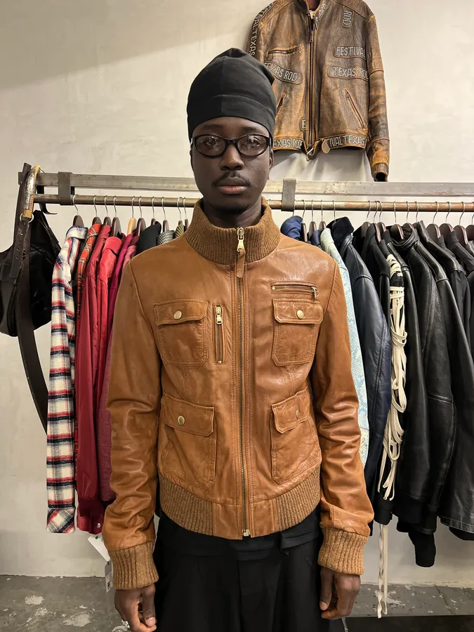 2000s Dolce & Gabbana Multi Pockets Brown Leather Jacket - Image 2