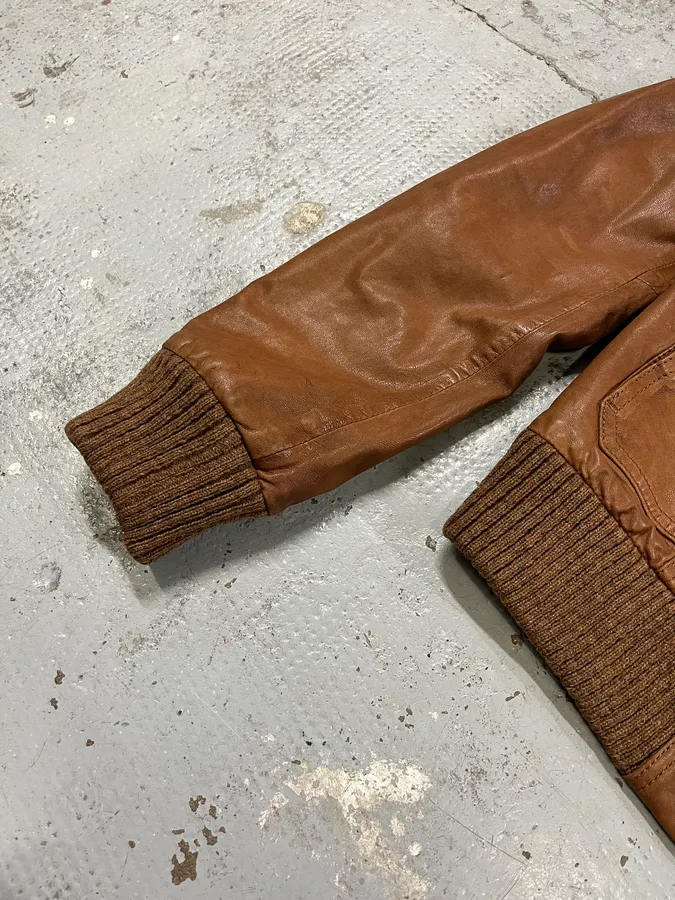 2000s Dolce & Gabbana Multi Pockets Brown Leather Jacket - Image 6