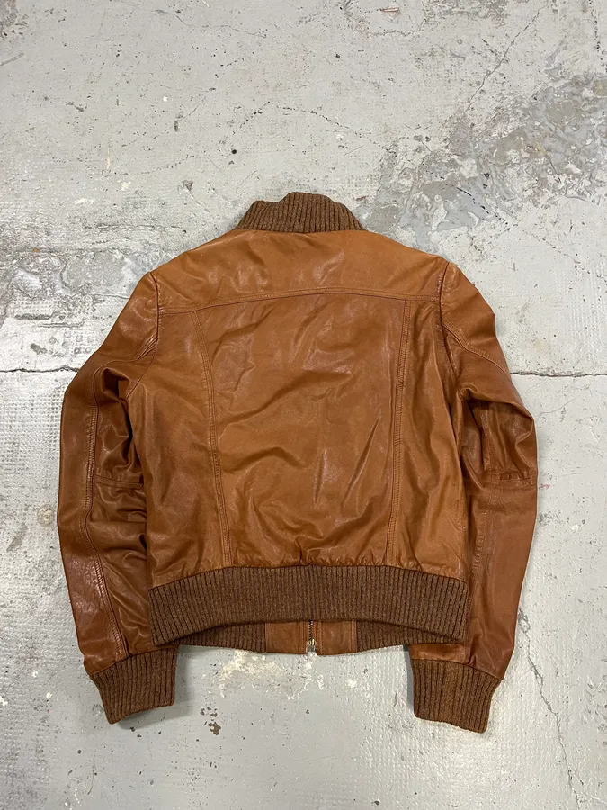 2000s Dolce & Gabbana Multi Pockets Brown Leather Jacket - Image 7