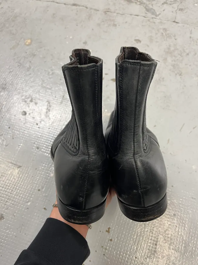 2000s Dolce Gabbana Multi Stitch Black Leather Boots - Image 5